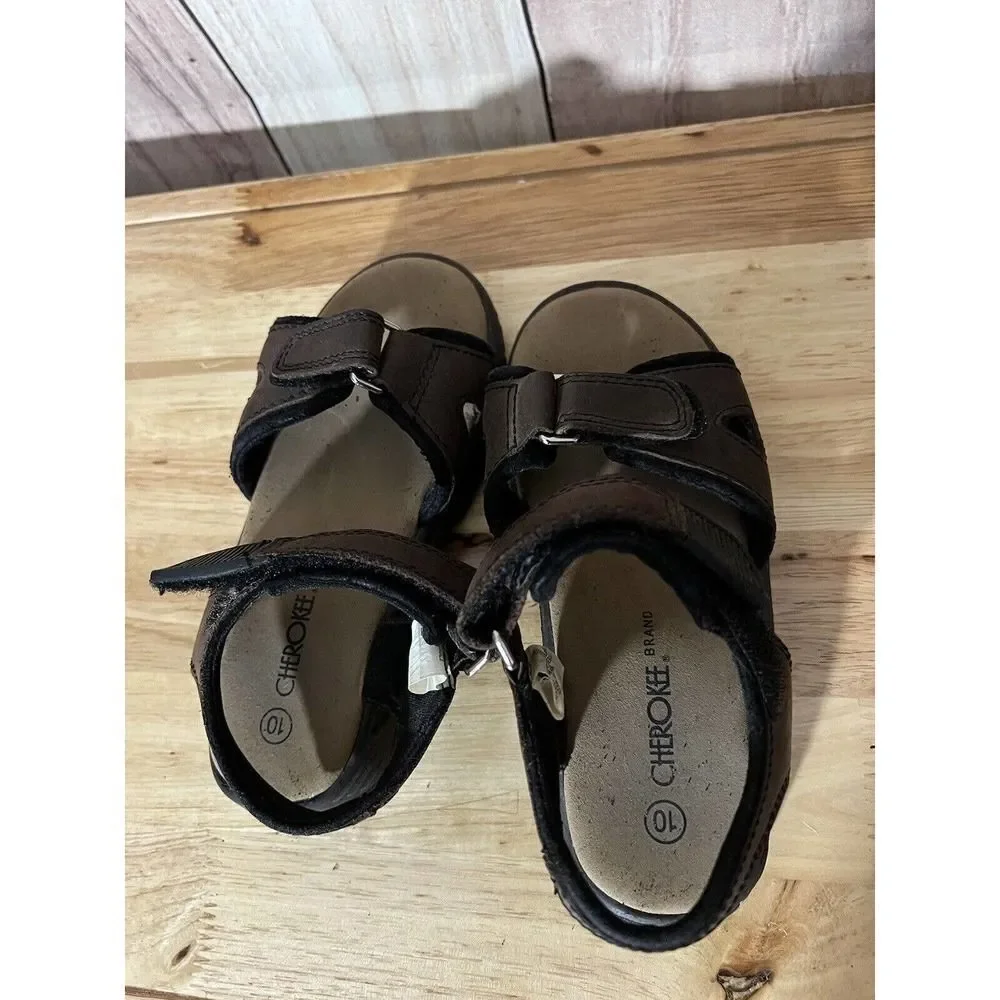 Toddler Boys Cherokee Brown Leather Sandals